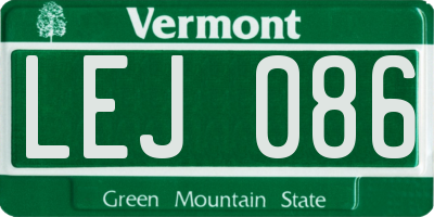 VT license plate LEJ086