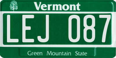 VT license plate LEJ087
