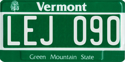 VT license plate LEJ090