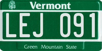 VT license plate LEJ091