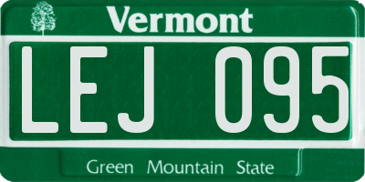 VT license plate LEJ095
