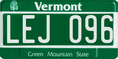 VT license plate LEJ096