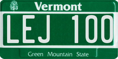 VT license plate LEJ100