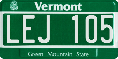 VT license plate LEJ105