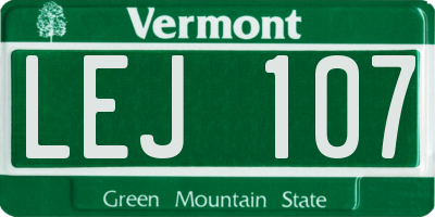 VT license plate LEJ107