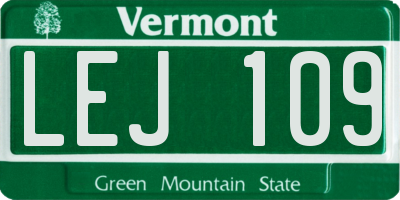 VT license plate LEJ109