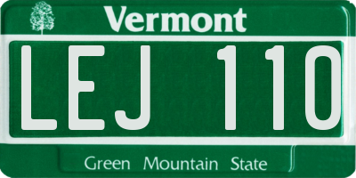 VT license plate LEJ110