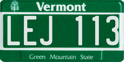 VT license plate LEJ113