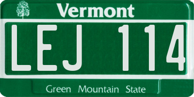 VT license plate LEJ114
