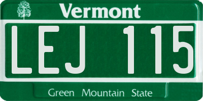 VT license plate LEJ115