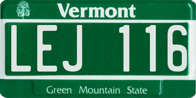 VT license plate LEJ116
