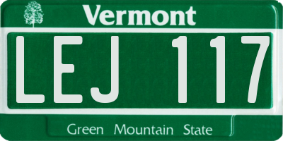 VT license plate LEJ117