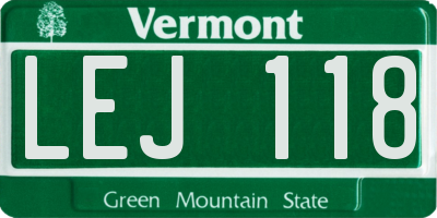 VT license plate LEJ118