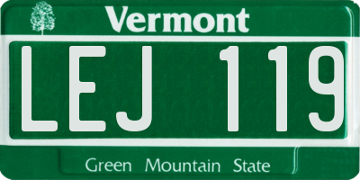 VT license plate LEJ119