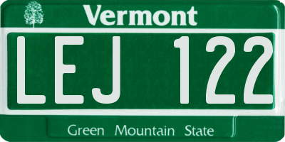 VT license plate LEJ122