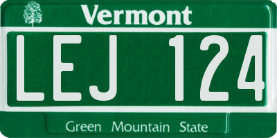 VT license plate LEJ124