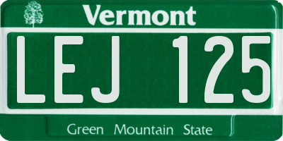 VT license plate LEJ125