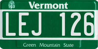 VT license plate LEJ126