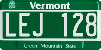 VT license plate LEJ128