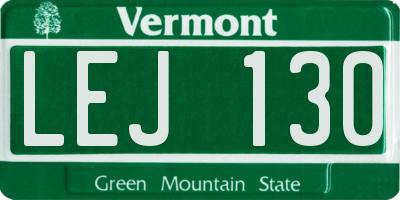 VT license plate LEJ130