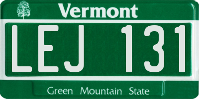 VT license plate LEJ131