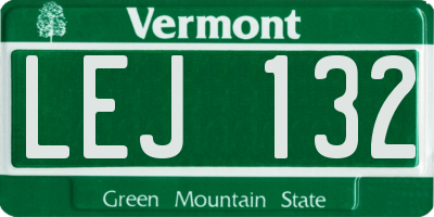 VT license plate LEJ132