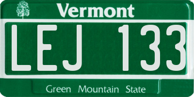 VT license plate LEJ133