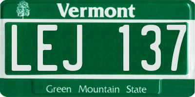 VT license plate LEJ137
