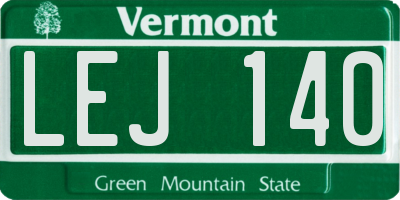 VT license plate LEJ140