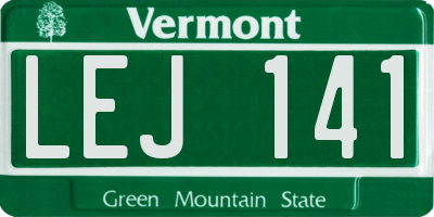 VT license plate LEJ141