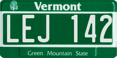 VT license plate LEJ142
