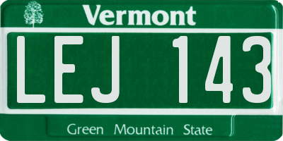 VT license plate LEJ143