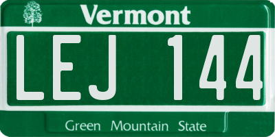 VT license plate LEJ144