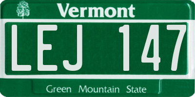 VT license plate LEJ147
