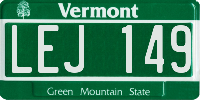 VT license plate LEJ149