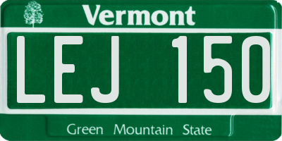 VT license plate LEJ150