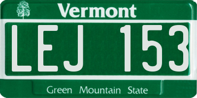 VT license plate LEJ153