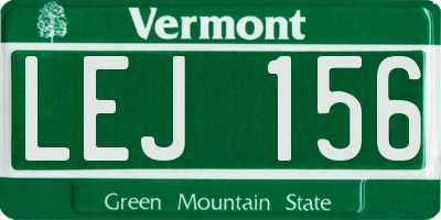 VT license plate LEJ156