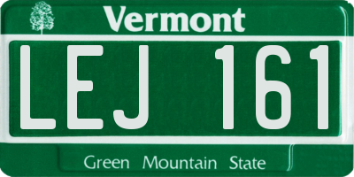 VT license plate LEJ161