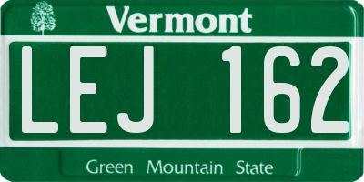 VT license plate LEJ162