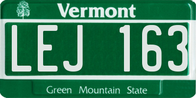 VT license plate LEJ163