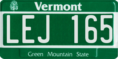 VT license plate LEJ165