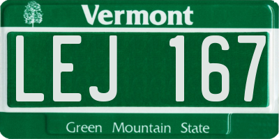 VT license plate LEJ167