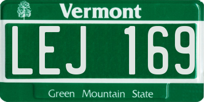 VT license plate LEJ169