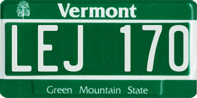 VT license plate LEJ170