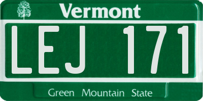 VT license plate LEJ171