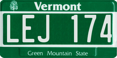 VT license plate LEJ174
