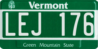 VT license plate LEJ176