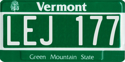 VT license plate LEJ177