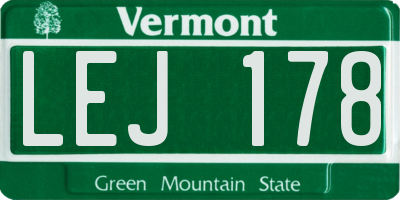 VT license plate LEJ178